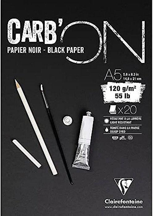 CF BLOC DESEN A5 20F 120GR/m2 FOI NEGRE, Carb'ON CLAIREFONTAINE 975038C [1]