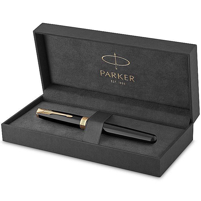 PARKER STILOU SONNET ROYAL BLACK LACQUER GT F 160352 [1]