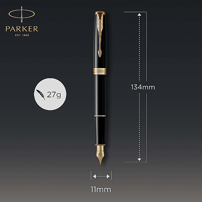 PARKER STILOU SONNET ROYAL BLACK LACQUER GT F 160352 [3]