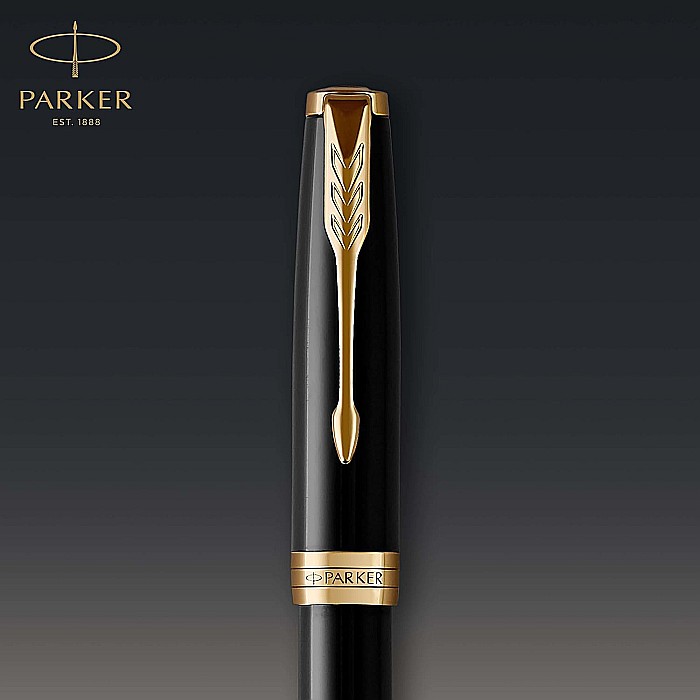 PARKER STILOU SONNET ROYAL BLACK LACQUER GT F 160352 [5]