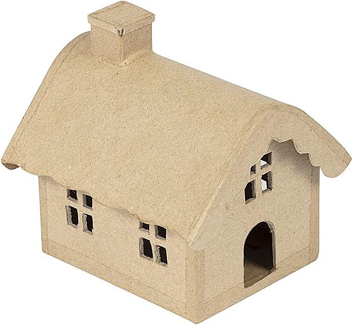 CF BOTTOM HOUSE PAPIER MACHE 12*10.5*11CM SA230C [2]