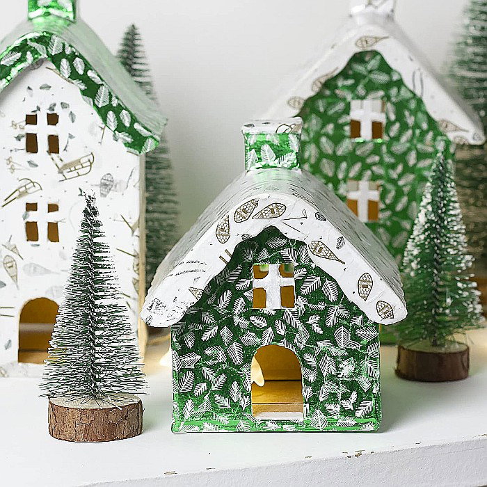 CF BOTTOM HOUSE PAPIER MACHE 12*10.5*11CM SA230C [4]