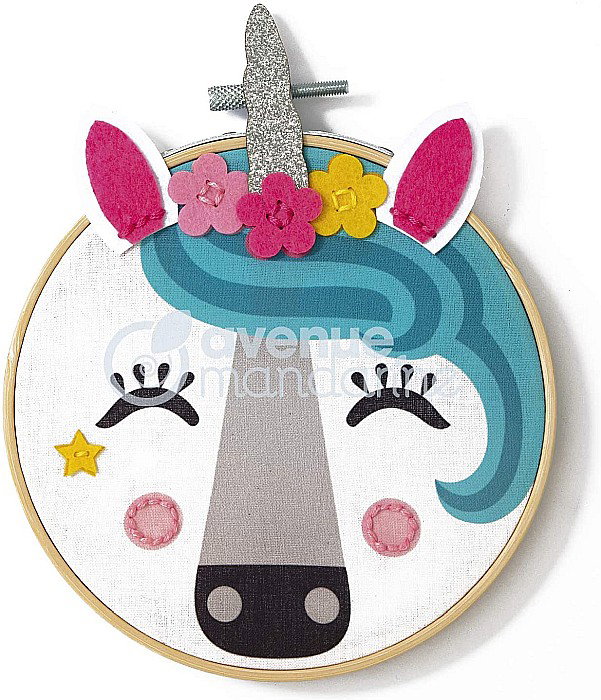 KIT CREATIV BRODERIE PIX'GALLERY TAMBURINA UNICORN KC120C [2]