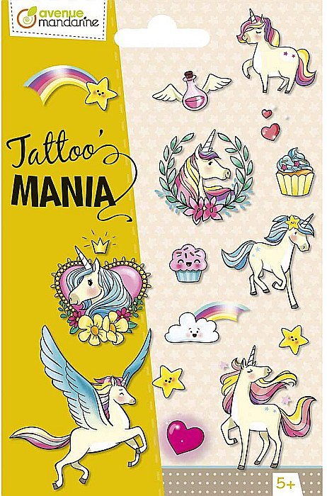 CF SET TATUAJE UNICORNI TATTOO MANIA AVENUE MANDARINE CC052C [1]