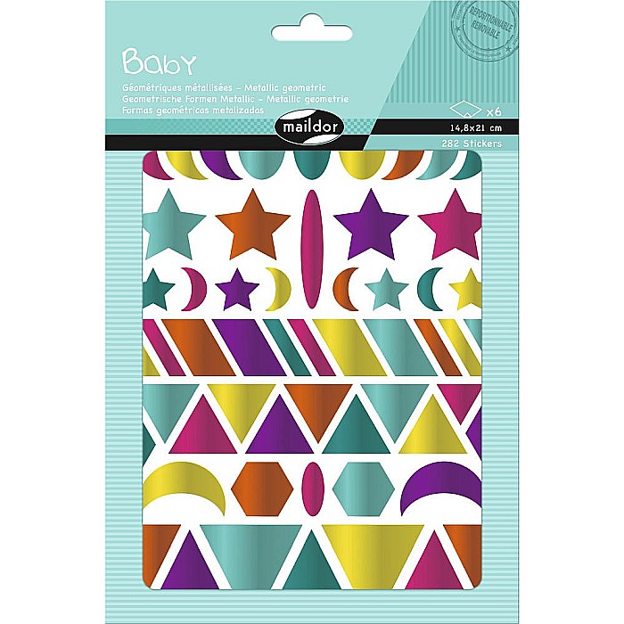 CF STICKER BABY 14.8*21CM FORME GEOMETRICE METALICE AE167C [1]