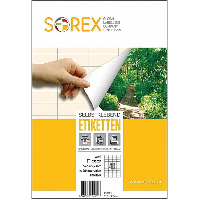 TOP ETICHETE AUTOADEZIVE 40/A4 52,5*29,7MM 100COLI/SET SOREX 052029 [1]