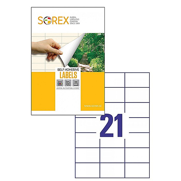 TOP ETICHETE AUTOADEZIVE 21/A4 70*42,3MM 100COLI/SET SOREX [2]