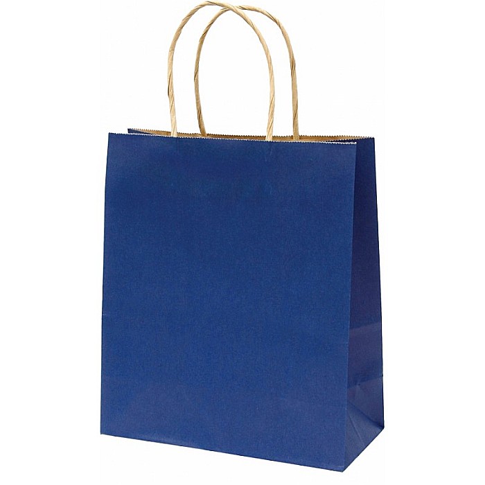 SACOSA ALBASTRA 22*25*10CM, DE HARTIE KRAFT GROASA 220GR/M2, CU MANER RASUCIT REZISTENT, 71315 [1]