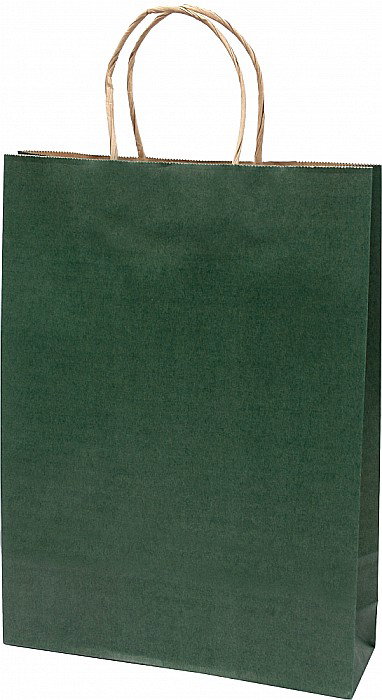 SACOSA VERDE 26*35*8CM, DE HARTIE KRAFT GROASA 220GR/M2, CU MANER RASUCIT REZISTENT, 71317 [1]