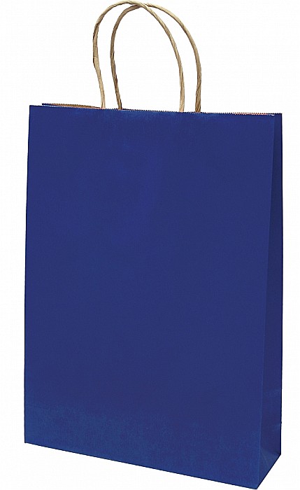 SACOSA ALBASTRA 26*35*8CM, DE HARTIE KRAFT GROASA 220GR/M2, CU MANER RASUCIT REZISTENT, 71321 [1]