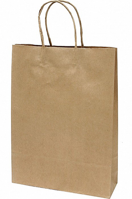SACOSA KRAFT 26*35*8CM, DE HARTIE KRAFT GROASA 220GR/M2, CU MANER RASUCIT REZISTENT, 71335 [1]