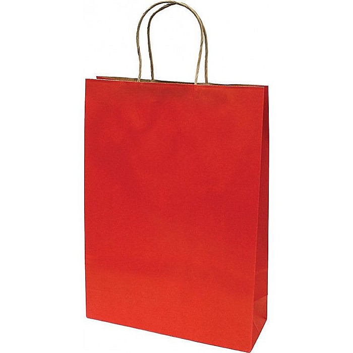 SACOSA ROSIE 31*42*11CM, DE HARTIE KRAFT GROASA 220GR/M2, CU MANER RASUCIT REZISTENT, 71340 [1]
