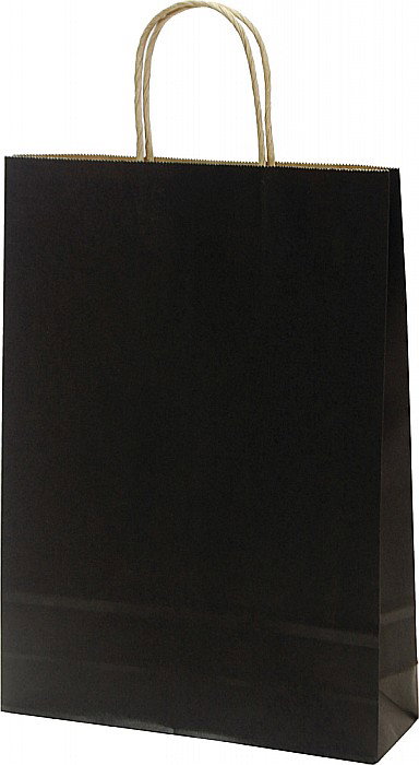 SACOSA NEAGRA 26*35*8CM, DE HARTIE KRAFT GROASA 220GR/M2, CU MANER RASUCIT REZISTENT, 75228 [1]