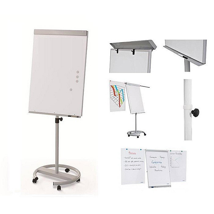 EU FLIPCHART MAGNETIC 70*100CM PE ROTI, BRATE MOBILE REGLABILE 22399A [1]