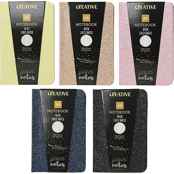 NOTES GLITTER A6, 96F, LINII, DIVERSE CULORI 52947 [1]
