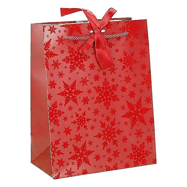 EU SACOSA CADOU CRACIUN ROSIE CU STELUTE VELUR 23*18*10CM 77670 [1]