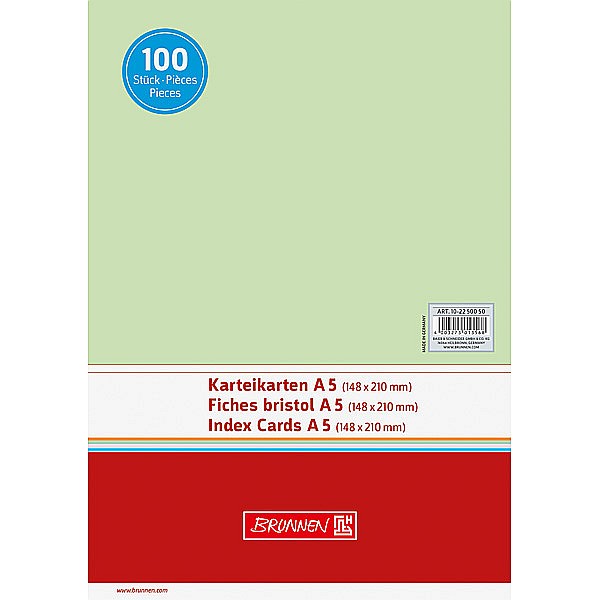 BR CARTON COLOR A5 160GR 100/SET VERDE PASTEL 2250050 [1]