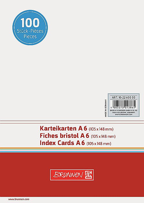BR INDEX CARD A6 100/SET ALB VE 2260000 [1]