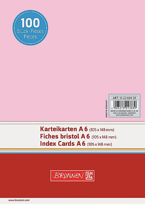 BR INDEX CARD A6 100/SET ROSU VE 2260020 [1]