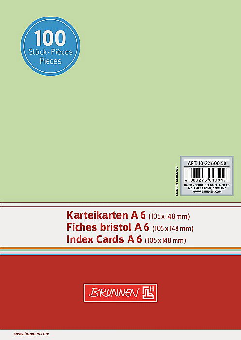 BR INDEX CARD A6 100/SET VERDE VE 2260050 [1]