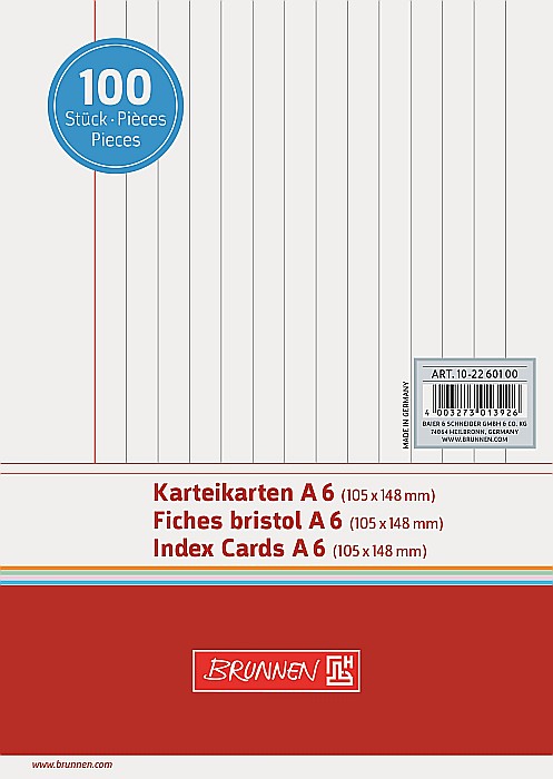 BR INDEX CARD A6 100/SET ALB DR 2260100 [1]
