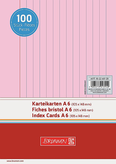 BR INDEX CARD A6 100/SET ROSU DR 2260120 [1]