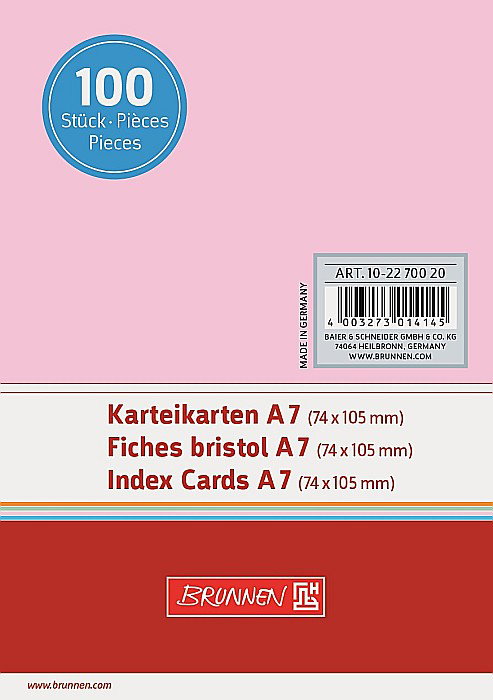 BR INDEX CARD A7 100/SET ROSU VE 2270020 [1]