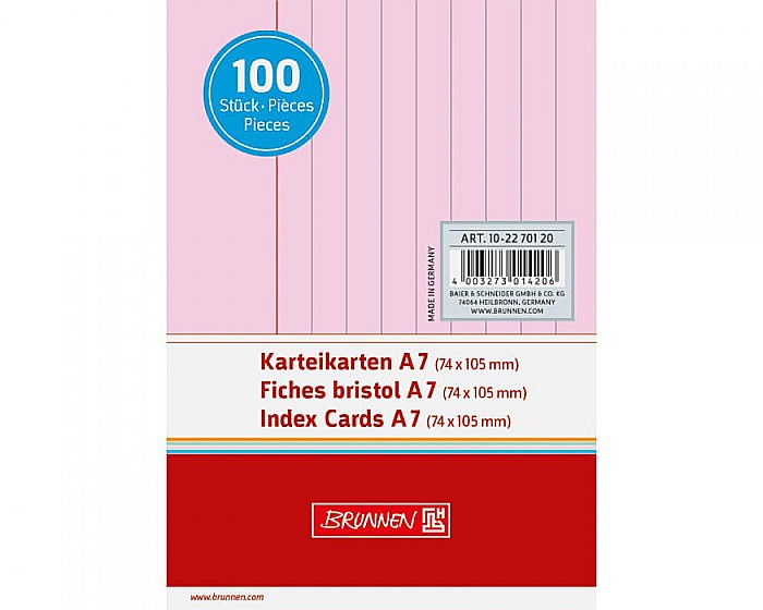 BR INDEX CARD A7 100/SET ROSU DR 2270120 [1]