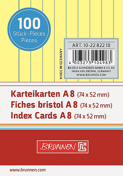 BR INDEX CARD A8 100/SET GALBEN DR 2282210 [1]