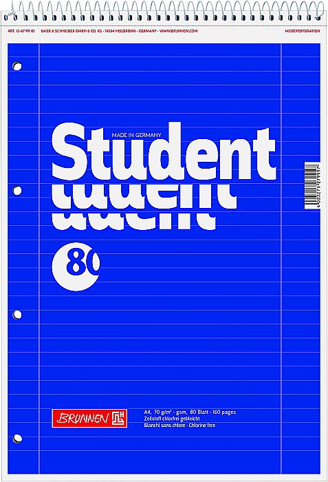 BR BLOC NOTES A4 80F SPIRA SI PERFORATII LINII 6791101 [1]