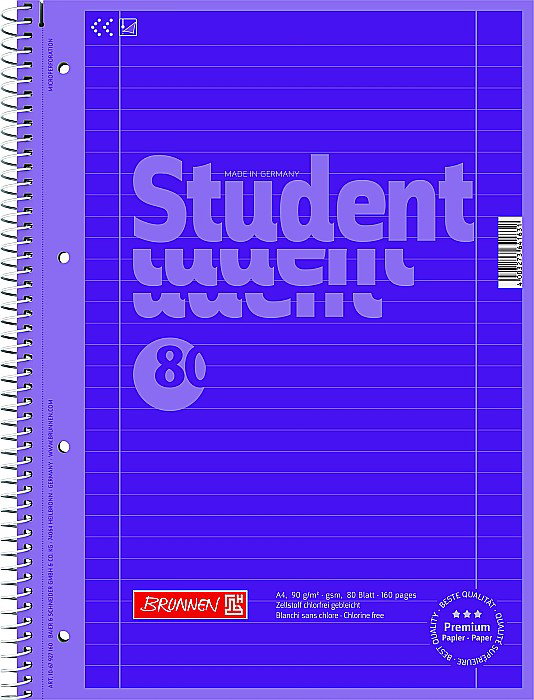 BR CAIET A4 80F SPIRA SI PERFORATII  VIOLET COLOR CODE LINII 67927160 [1]