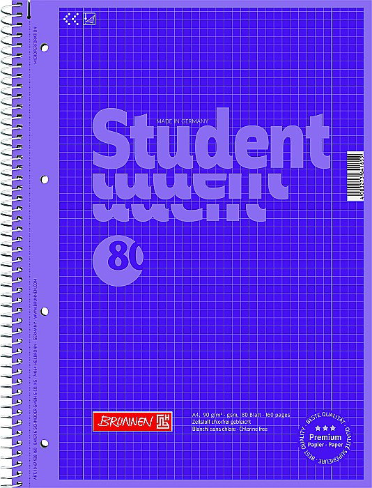 CAIET A4 80F SPIRA SI PERFORATII  VIOLET COLOR CODE PATRATELE 67928160 [1]