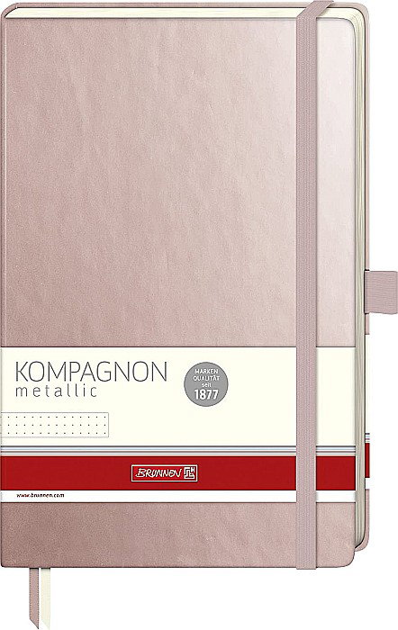BR NOTES A5 192F KOMPAGNON ROSE GOLD METALIC CU ELASTIC DOTS 5554893 [2]
