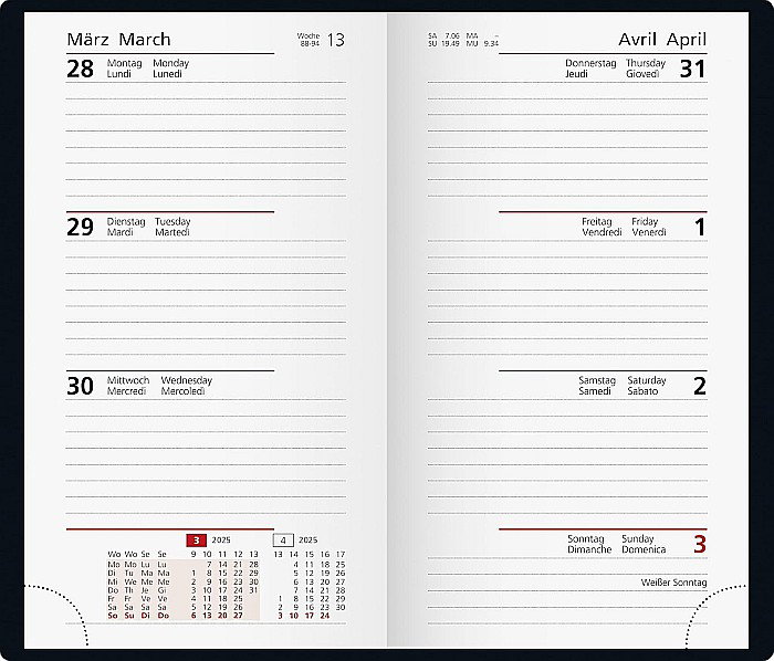 BR AGENDA DATATA SAPTAMANAL RIDOIDE 9*15CM 2025 COPERTA IMITATIE PIELE NEGRU 16903015 [2]