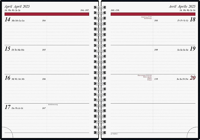BR AGENDA DATATA SAPTAMANAL BRUNNEN A5 2025 PP SPIRA CONFETTI ML 21804015 [2]