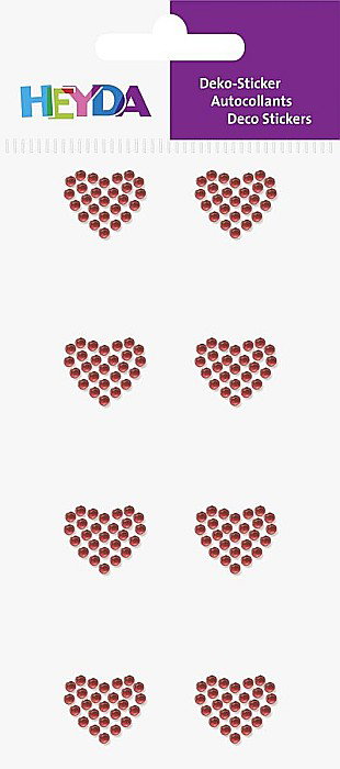 KP STICKER DECOR 7.5*16.5CM INIMIOARE CU STRASURI ROSII 8 PCS 3782921 [1]