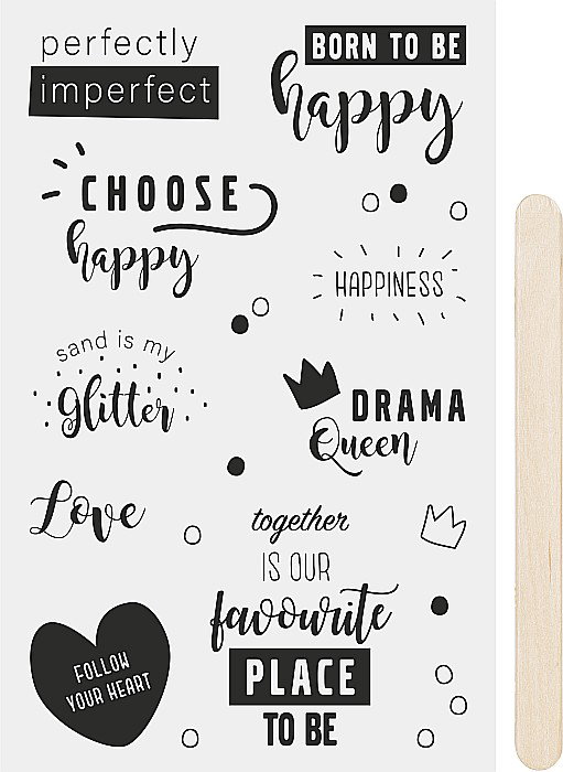 KP STICKERE TRANSFERABILE HAPPY NEGRE 10*19CM HEYDA 3780907 [1]