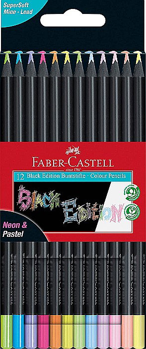 LEC CREIOANE COLORATE FABER-CASTELL BLACK EDITION NEON/PASTEL 12/SET FC116410 [1]