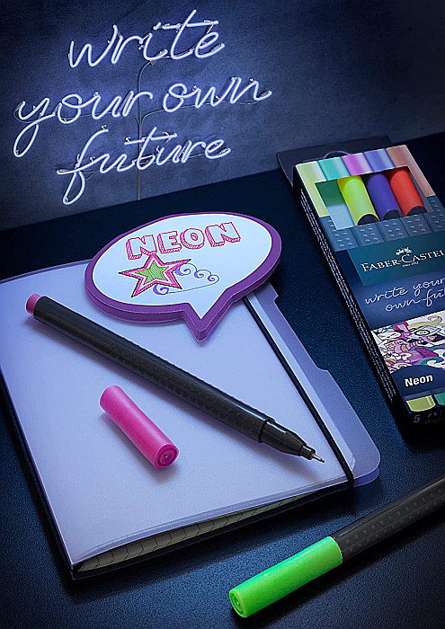 LEC FINELINER FABER-CASTELL GRIP 0.4 MM 5/SET FC151603 NEON [2]