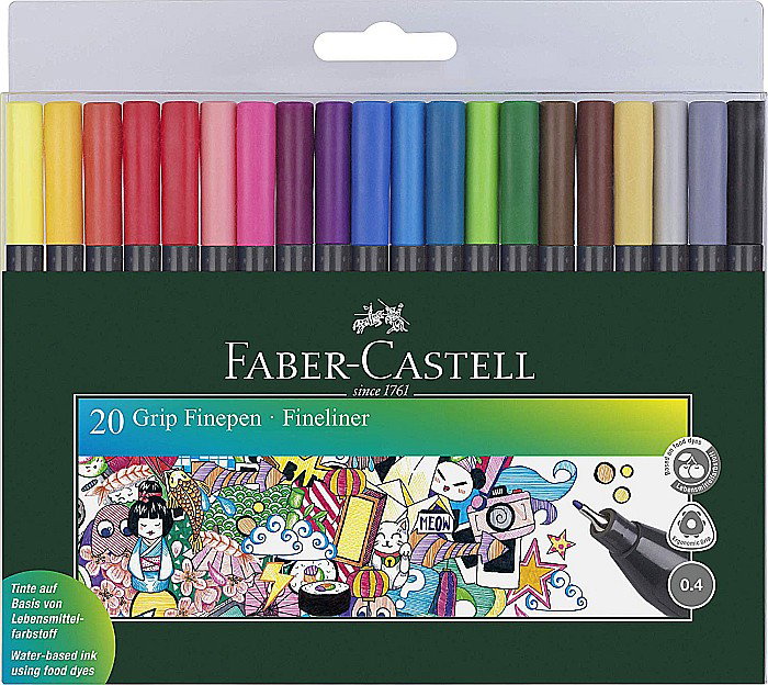 LEC FINELINER FABER-CASTELL GRIP 0.4MM 20/SET FC151620 [1]