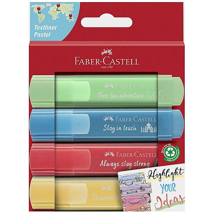 LEC TEXTMARKER FABER 4/SET PASTEL FC254625 CUTIE CARTON [1]
