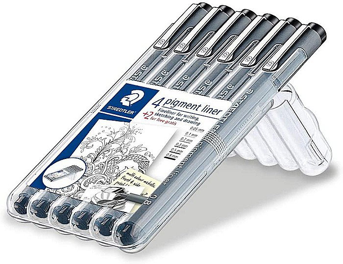 GRI FINELINER STAEDTLER PIGMENT 4+2 308SB6P [2]