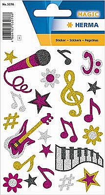 TOR STICK DECOR HERMA STICKERS MAGIC MUSIC, GLITTERY 3276 [1]