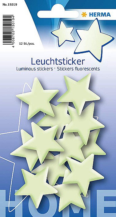 TOR STICKER STELUTE FOSFORESCENTE MINI 12/SET HERMA 15019 [1]