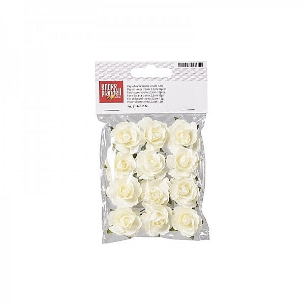 KP TRANDAFIRI HARTIE 2.5CM 12/SET CREM 7611006 [1]