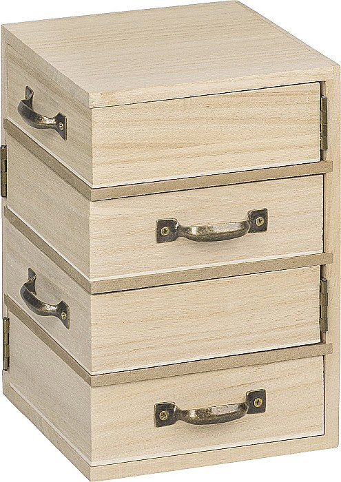KP CASETA BIJUTERII MINIATURALA  LEMN 4 SERTARE 12*12*18.5CM 8735250 [1]