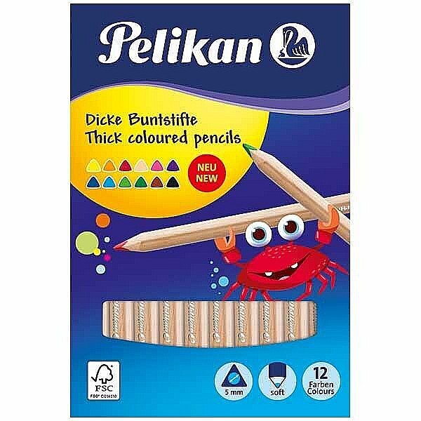 HE CREIOANE COLORATE 12/SET PELIKAN 700047 TRIUNGHIULARE [1]