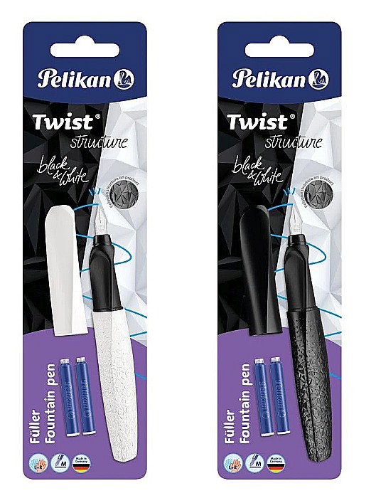 HE STILOU PELIKAN TWIST M GRIP ERGONOMIC ALB/NEGRU  CU 2 REZERVE 824637 [1]