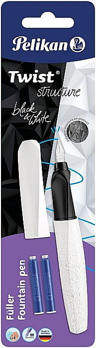 HE STILOU PELIKAN TWIST M GRIP ERGONOMIC ALB/NEGRU  CU 2 REZERVE 824637 [2]
