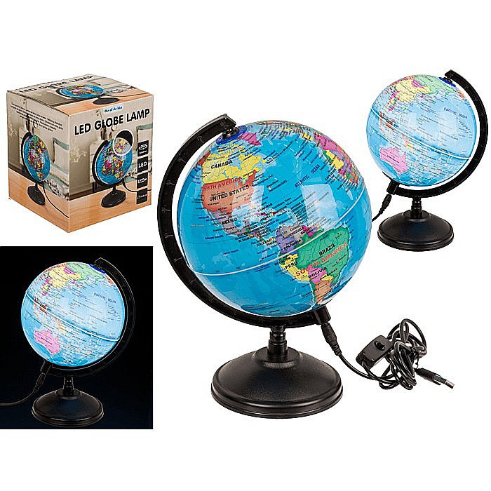 BLU GLOB PAMANTESC CU LED 15.5CM INCARCARE USB 57/1206 [6]